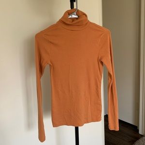 Orange Ribbed Turtleneck